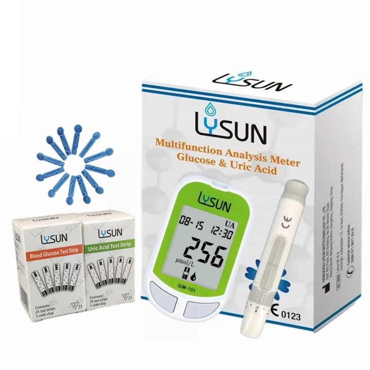 Lysun 혈당 및 요산 모니터 투인원 당뇨병 혈당계