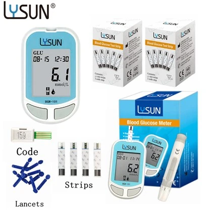 Lysun 지능형 쉬운 작동 혈당 측정기 의료 장비 테스트 스트립 혈당 측정기