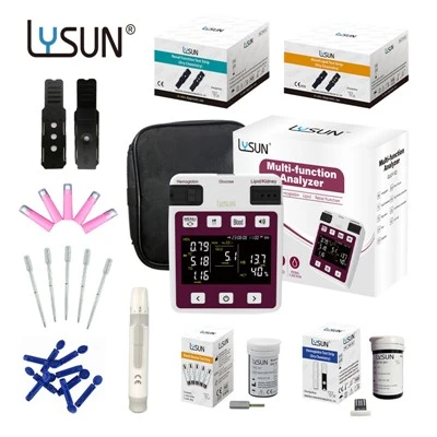 Lysun Gulp -102 혈당 혈관 헤모글로빈 혈액 지질 신장 기능 미터 다기능 건강 분석기