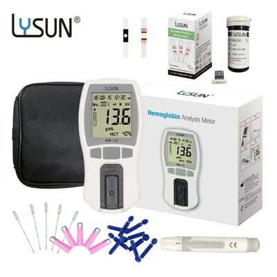 Lysun 고품질 휴대용 의료용 헤모글로빈 측정기/헤모글로빈 검사기/헤모글로빈 혈액형 검사 장비